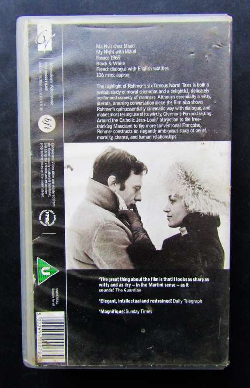 My Night at Maud's - French Movie VHS Tape