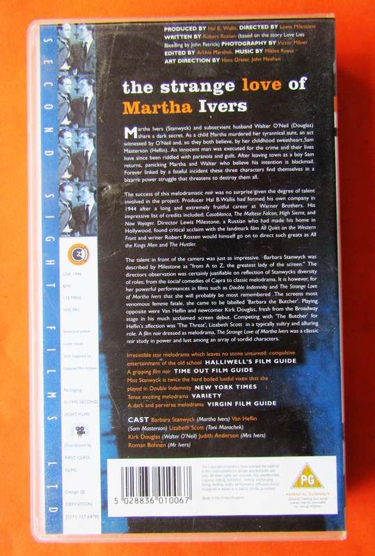 The Strange Love of Martha Ivers - Movie VHS Tape (1995)
