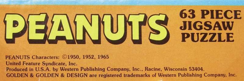 1965 Peanuts Jigsaw Puzzle