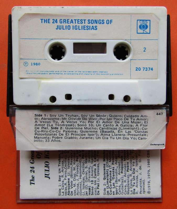 The 24 Greatest Songs of Julio Igliesias - Cassette Tape (1980)