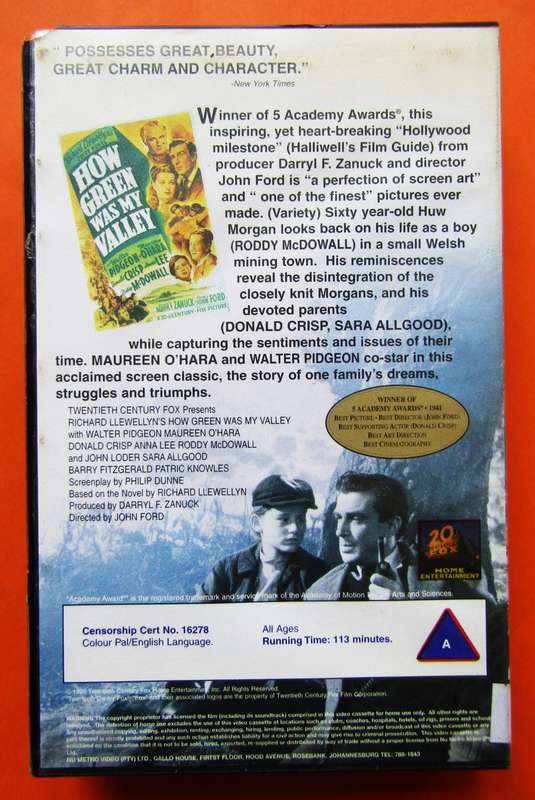 How Green Was My Valley - Movie VHS Tape (1996)