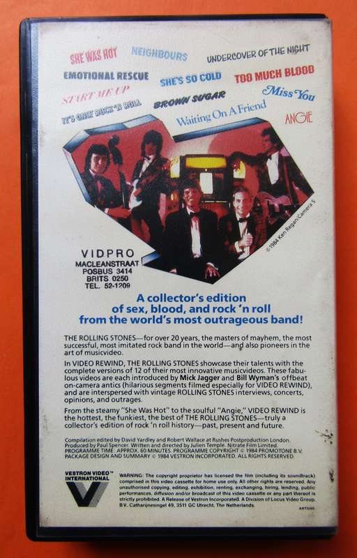 The Rolling Stones - Video Rewind - VHS Tape (1984)