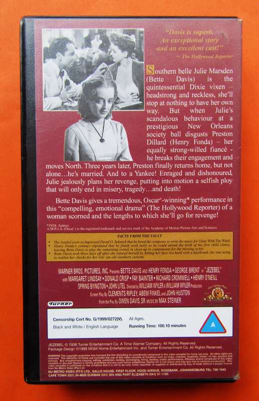 Jezebel - Bette Davis - Movie VHS Tape (1999)