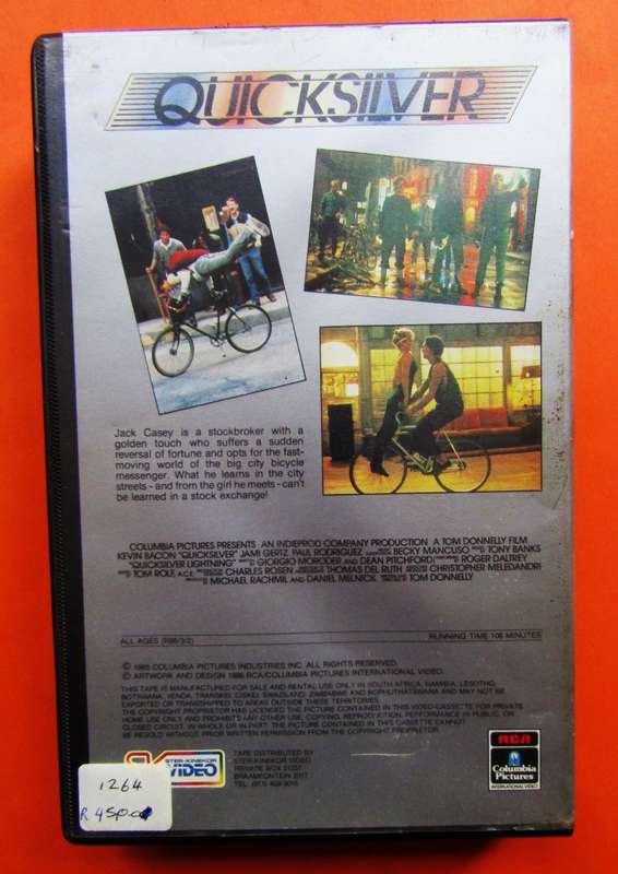 Quicksilver - Kevin Bacon - Movie VHS Tape (1986)