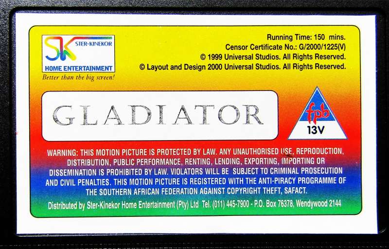 Gladiator - Russell Crowe - Movie VHS Tape (2000)