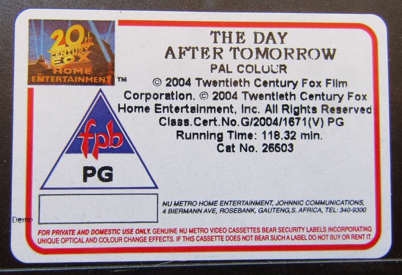 The Day After Tomorrow - Movie VHS Tape (2004)