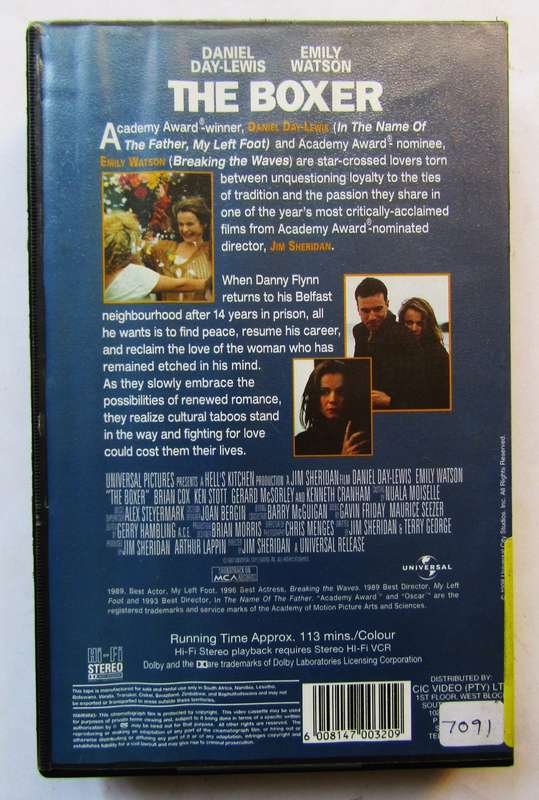 The Boxer - Daniel Day Lewis - Movie VHS Tape (1998)