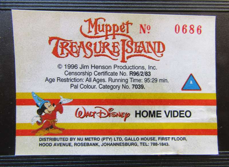 Muppet Treasure Island - Walt Disney VHS Tape (1996)