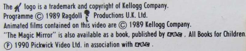 Kelloggs Children's Choice - Second Fairy Tale Collection - VHS Video Tape (1990)