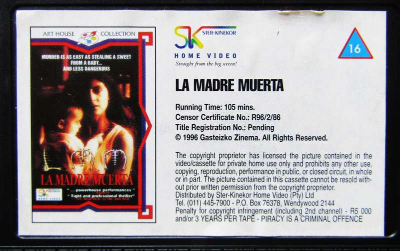 La Madre Muerta - Movie VHS Tape (1996)