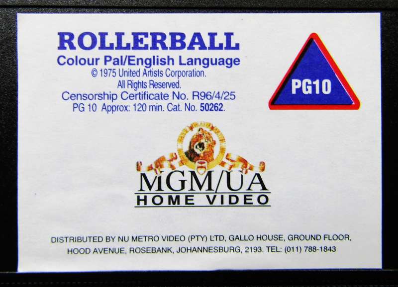 Rollerball - James Caan - Movie VHS Tape (1988)