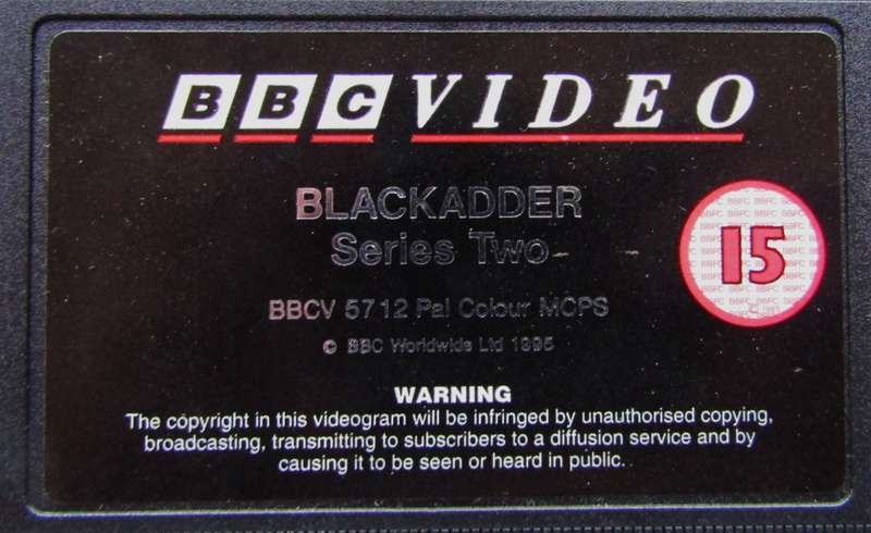 Blackadder 2 - TV Series VHS Tape (1995)