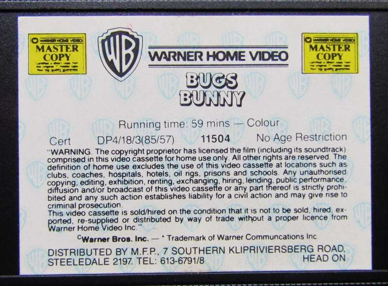 Bugs Bunny - Looney Tunes Collection - VHS Video Tape (1988)