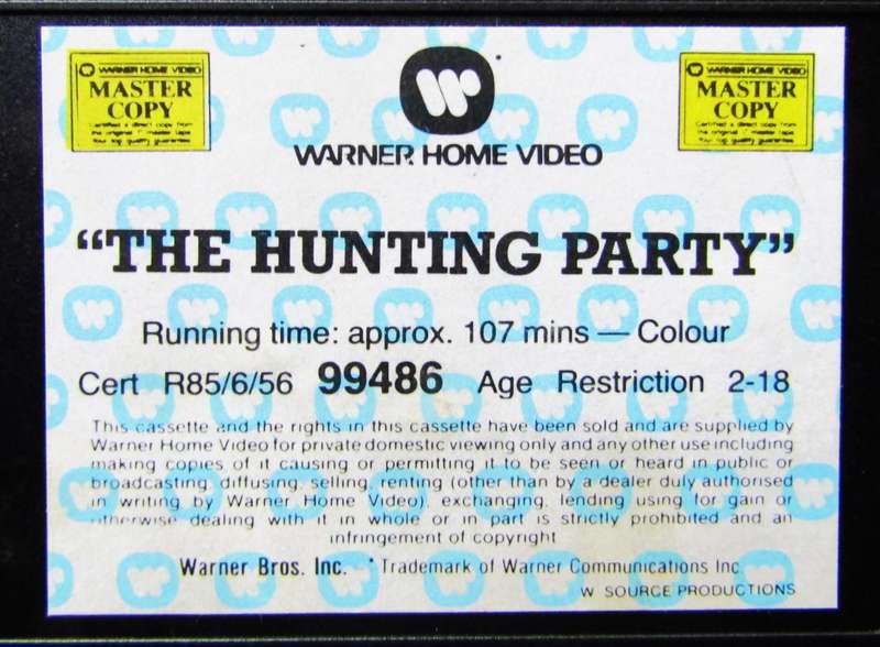 The Hunting Party - Oliver Reed - Western Movie VHS Tape (1985)