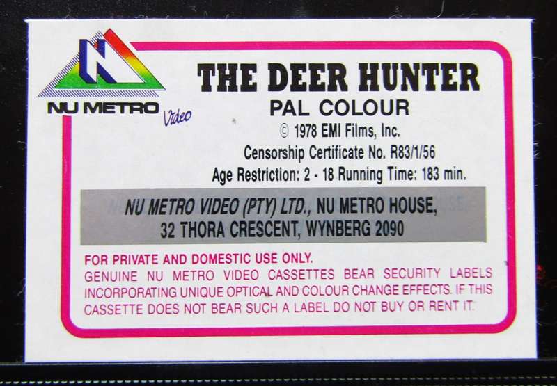 The Deer Hunter - Robert De Niro - Movie VHS Tape (1983)