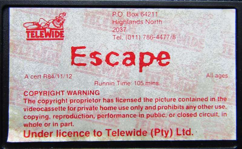 Escape - Timothy Bottoms - Movie VHS Tape (1984)