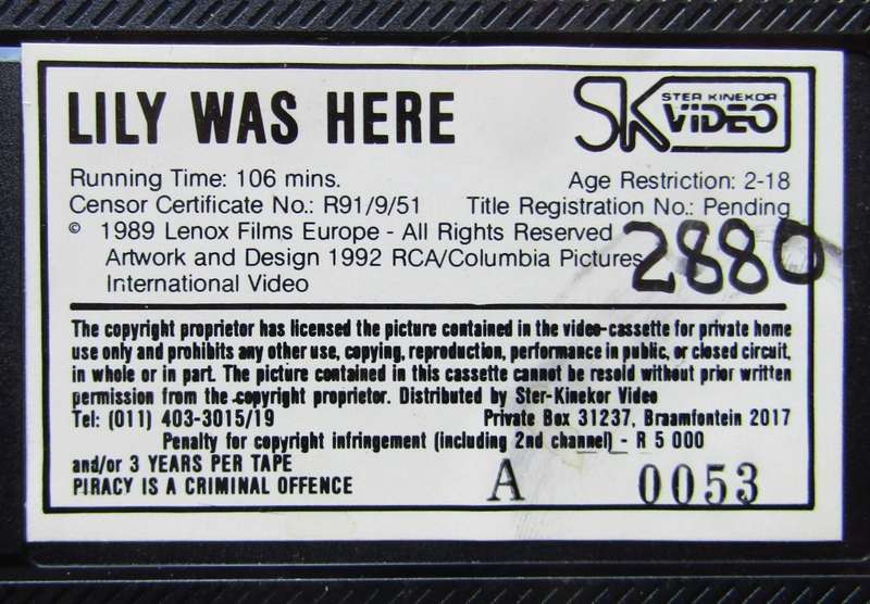 Lily Was Here - Movie VHS Tape (1992)