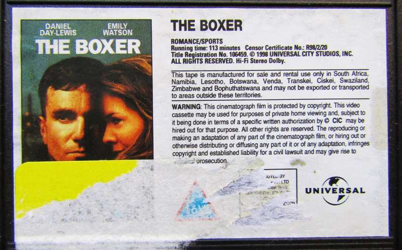 The Boxer - Daniel Day Lewis - Movie VHS Tape (1998)