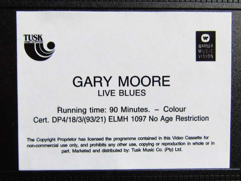 Gary Moore - Live Blues - VHS Video Tape (1993)