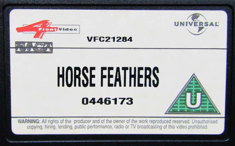 Horse Feathers - Marx Brothers - Movie VHS Tape (2000)