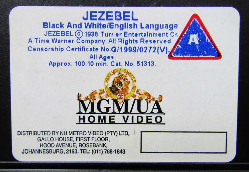 Jezebel - Bette Davis - Movie VHS Tape (1999)