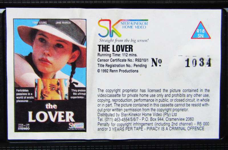 The Lover - Jane March - Movie VHS Tape (1992)