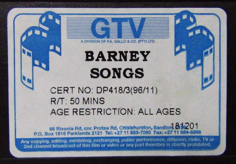 Barney Songs - VHS Video Tape (1998)