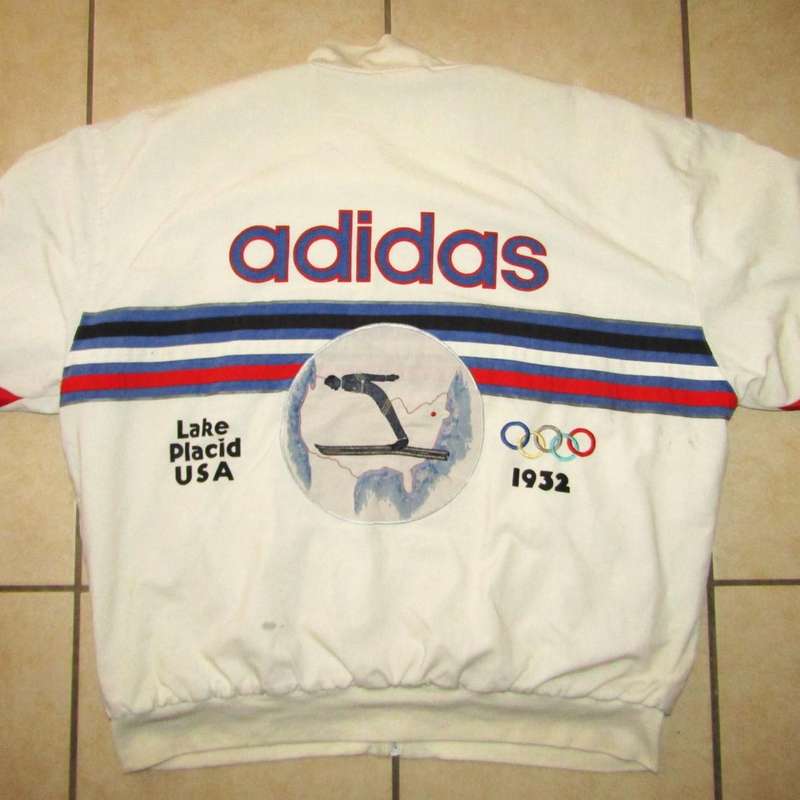 1980 Adidas Lake Placid USA Olympic Winter Tracksuit Jacket - Size XL
