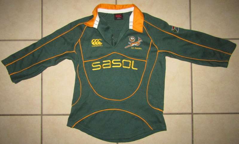 Old Long Sleeve Springbok Rugby Jersey - Kids Size 12