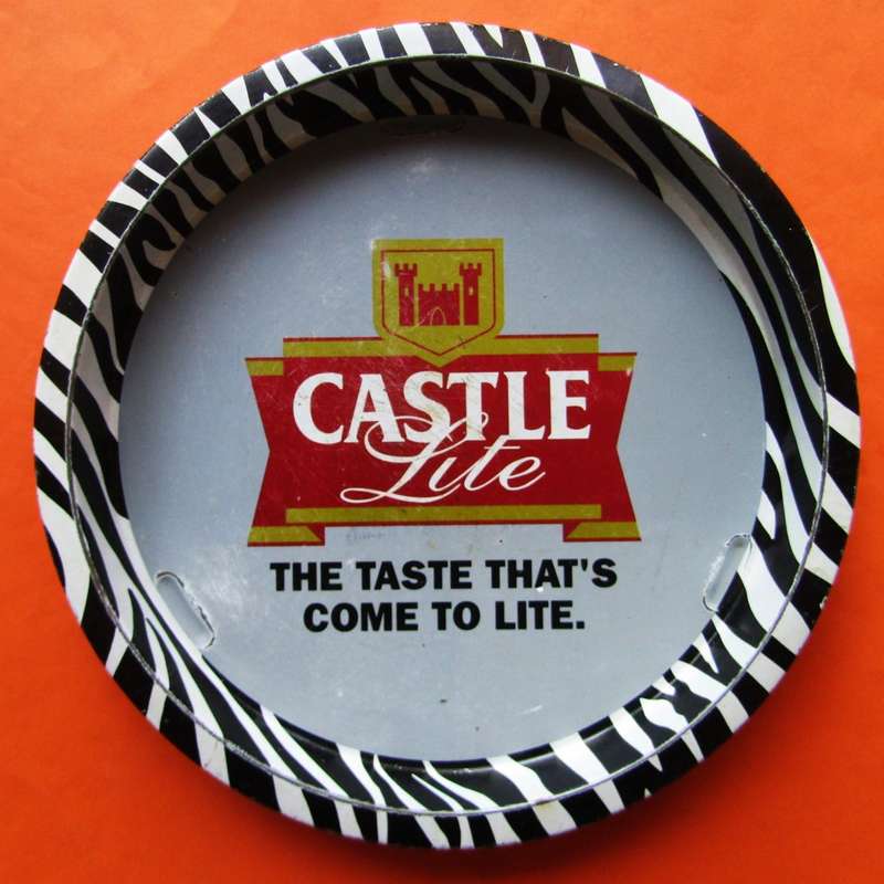 Old Castle Lite Beer Metal Bar Tray