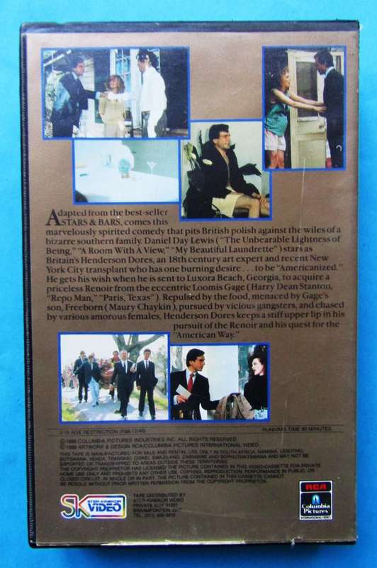 Stars and Bars - Daniel Day Lewis - Movie VHS Tape (1989)