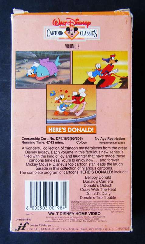 Here's Donald - Walt Disney VHS Tape (1990)