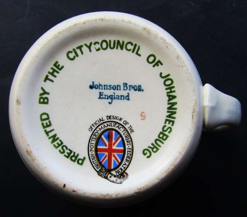 1937 Johannesburg Coronation Mug - Made in England