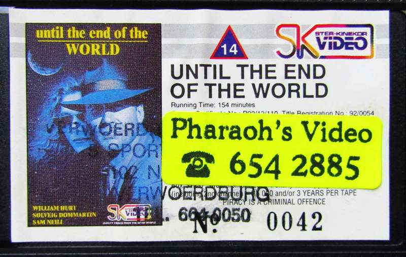 Until the End of the World - Cyberpunk Movie VHS Tape (1991)