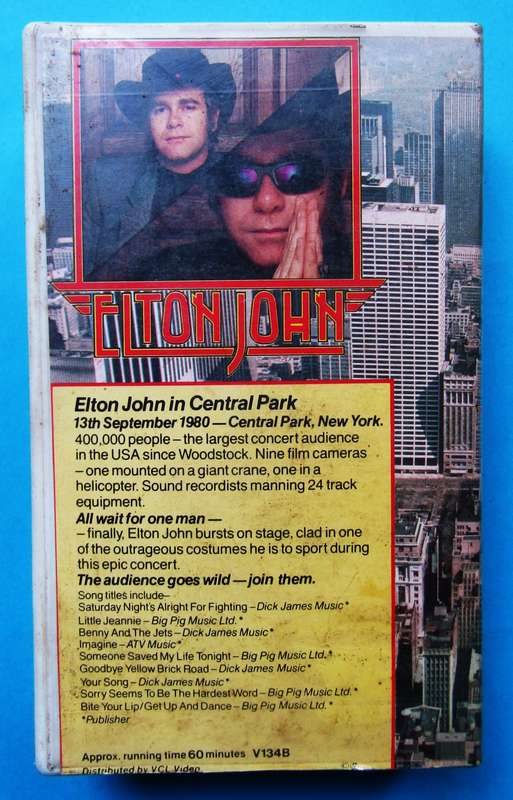 Elton John Live in Central Park - VHS Video Tape (1981)