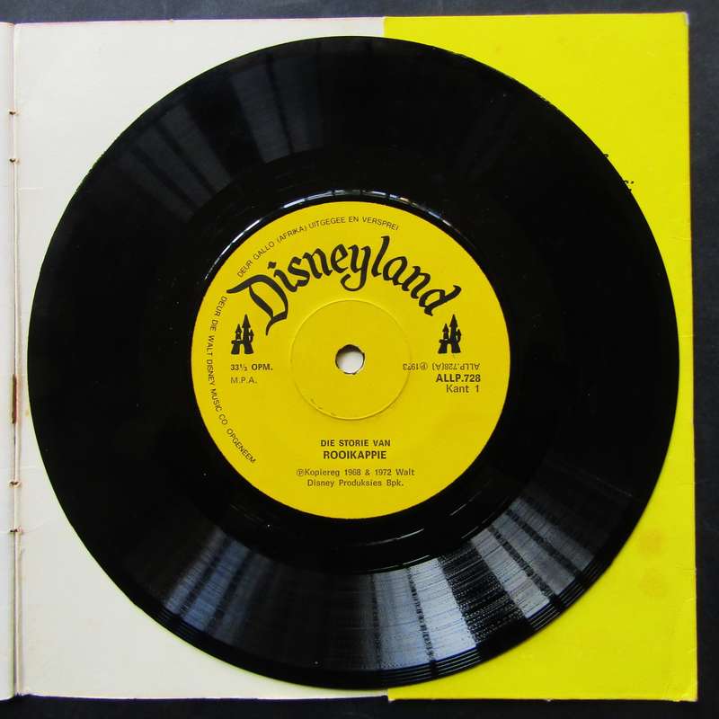 1973 Rooikappie Disneyland Boek en Plaat