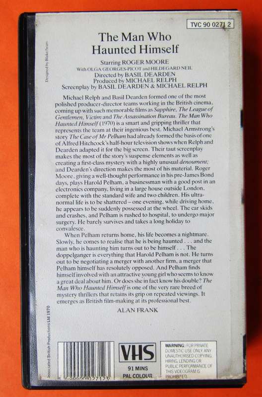 The Man Who Haunted Himself - Movie VHS Tape (1970)