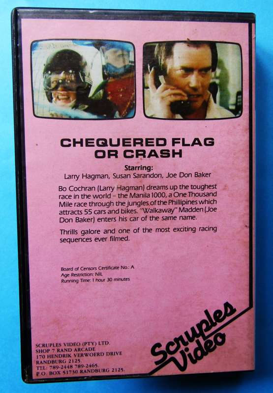 Chequered Flag or Crash - Joe Don Baker - Movie VHS Tape (1977)