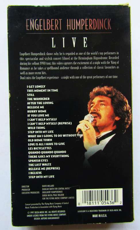 Engelbert Humperdinck Live - VHS Video Tape (1997)