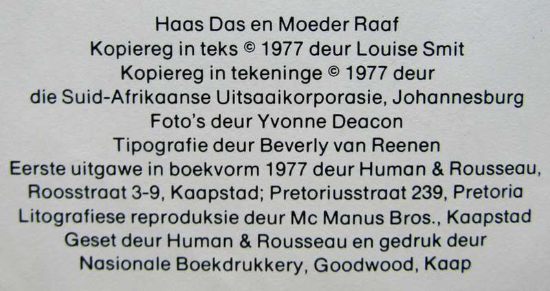 Haas Das en Moeder Raaf - Hardcover Book (1977)