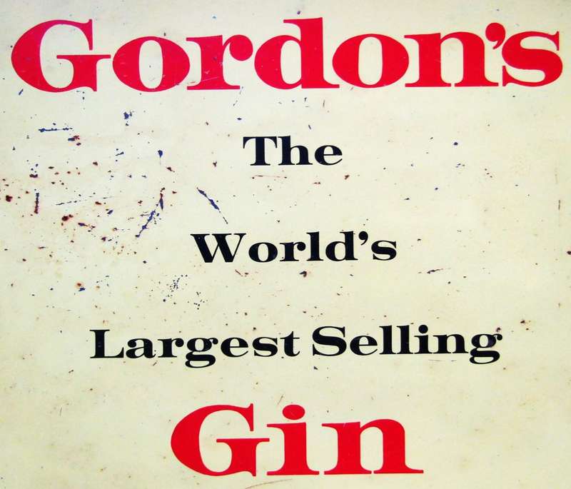 Old Gordon's Gin Advertising Metal Bar Tray