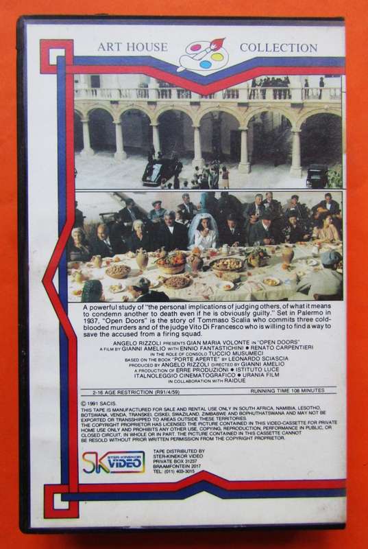 Open Doors - Movie VHS Tape (1991)