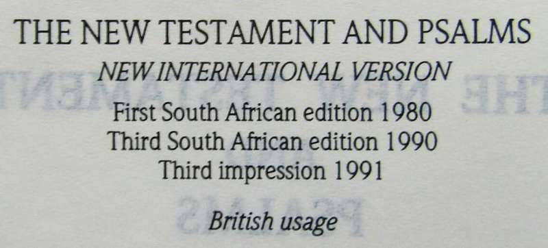 1991 SADF English Pocket Bible