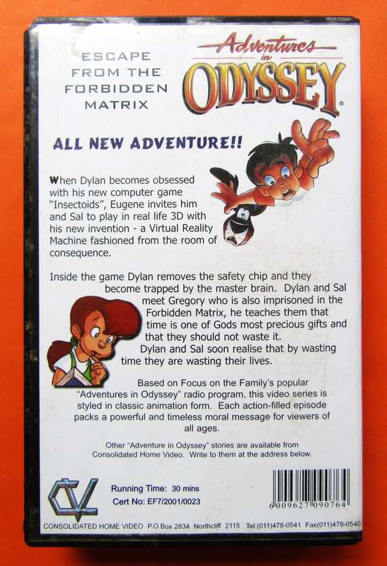 Adventures in Odyssey - Escape from the Forbidden Matrix - VHS Video Tape (2001)