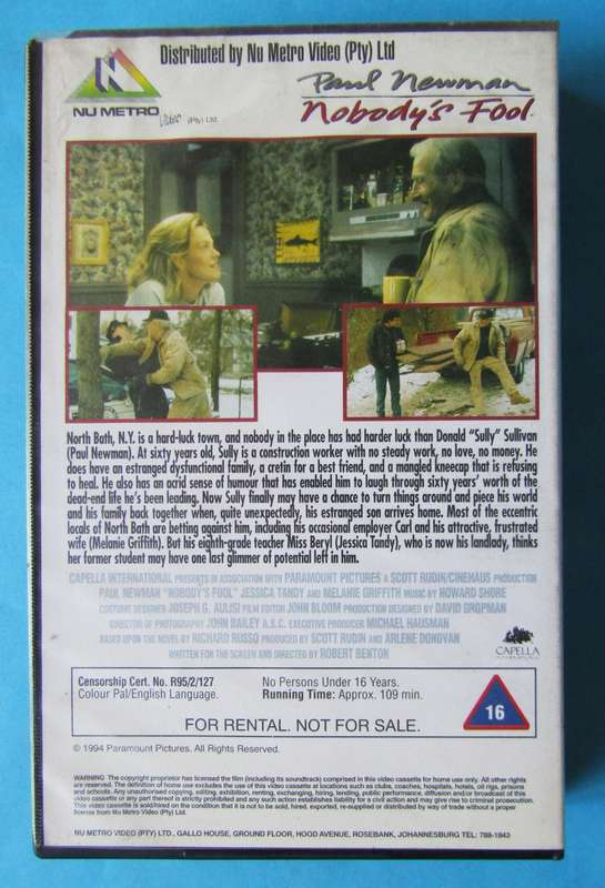 Nobody's Fool - Paul Newman - Movie VHS Tape (1994)