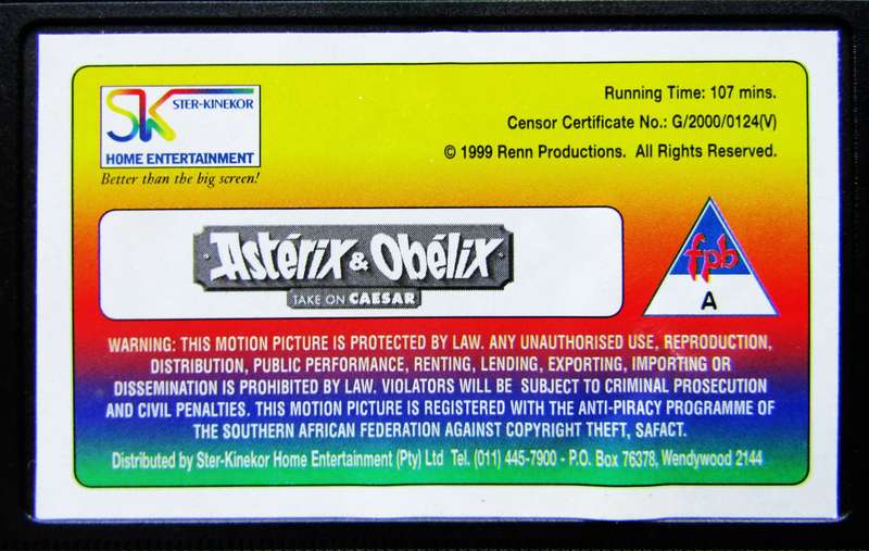 Asterix & Obelix Take on Ceasar - Movie VHS Tape (2000)
