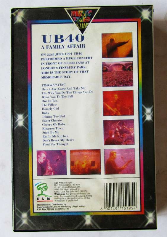 UB40 - A Family Affair - VHS Video Tape (1991)