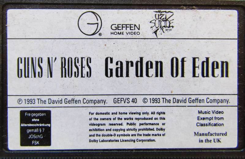 Guns N' Roses - Garden of Eden - VHS Video Tape (1993)