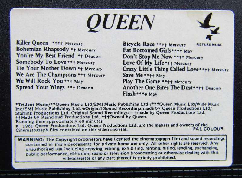 Queen - Greatest Flix - VHS Video Tape (1981)