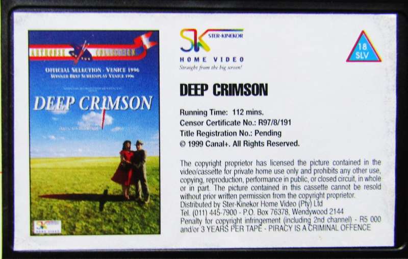 Deep Crimson - Movie VHS Tape (1999)